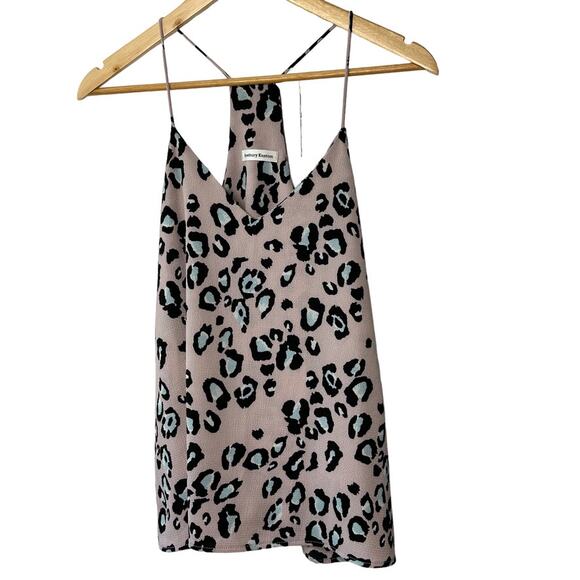 Newbury Kustom Purple & Blue Leopard Print Loose Racerback Tank Top Womens Small - Picture 1 of 8